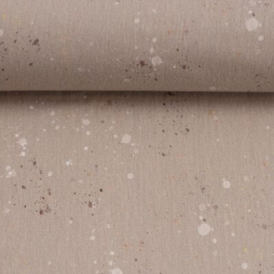 Katoen jersey beige met vlekjes