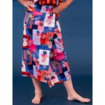 Katoen canvas Tossed Vases Nerida Hansen Blauw Fuchsia