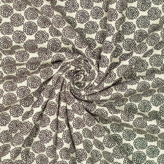 Viscose Sarah Flower zwart